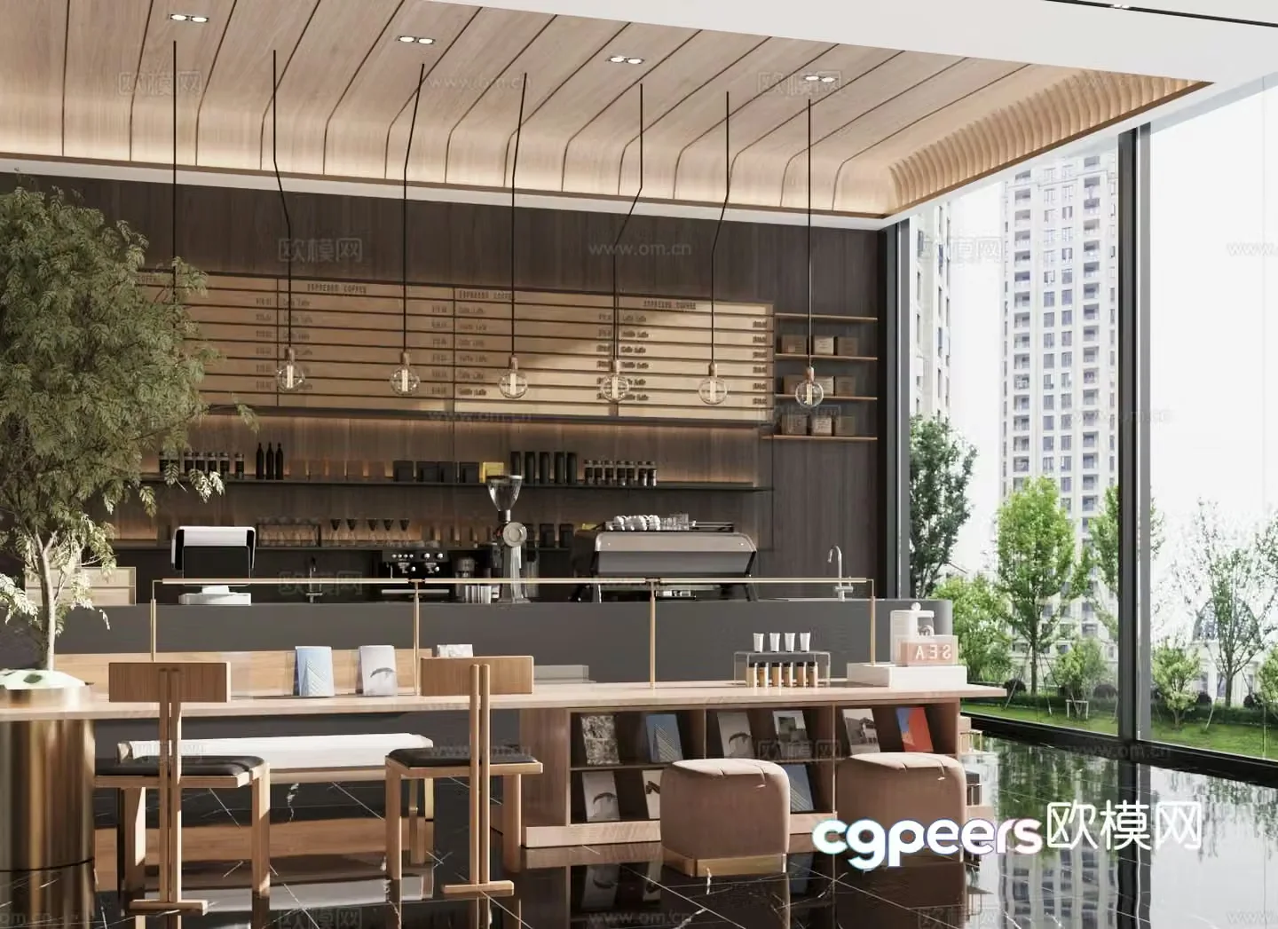 Modern cafe 3d model