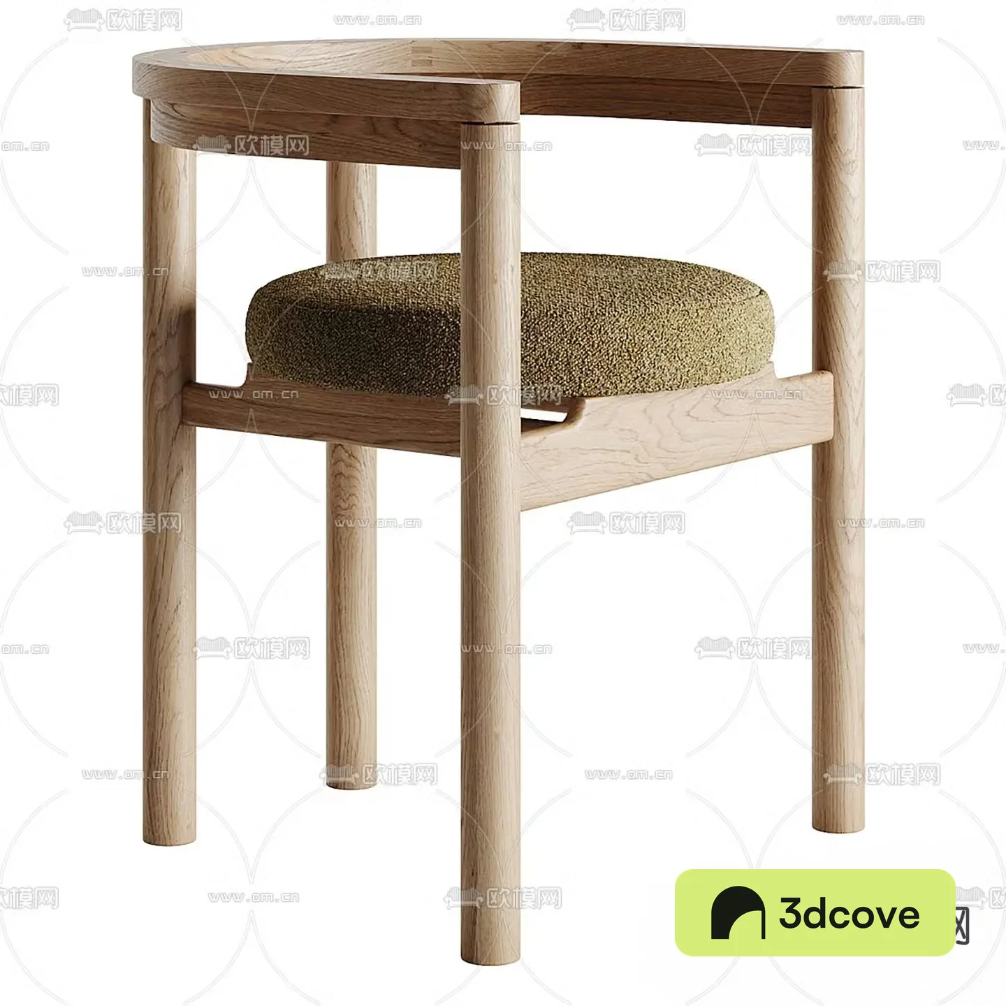 Nordic solid wood single chair