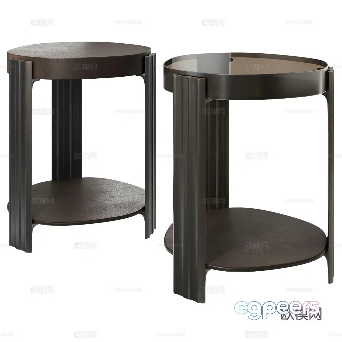 New Chinese style side table round table corner table 3D model