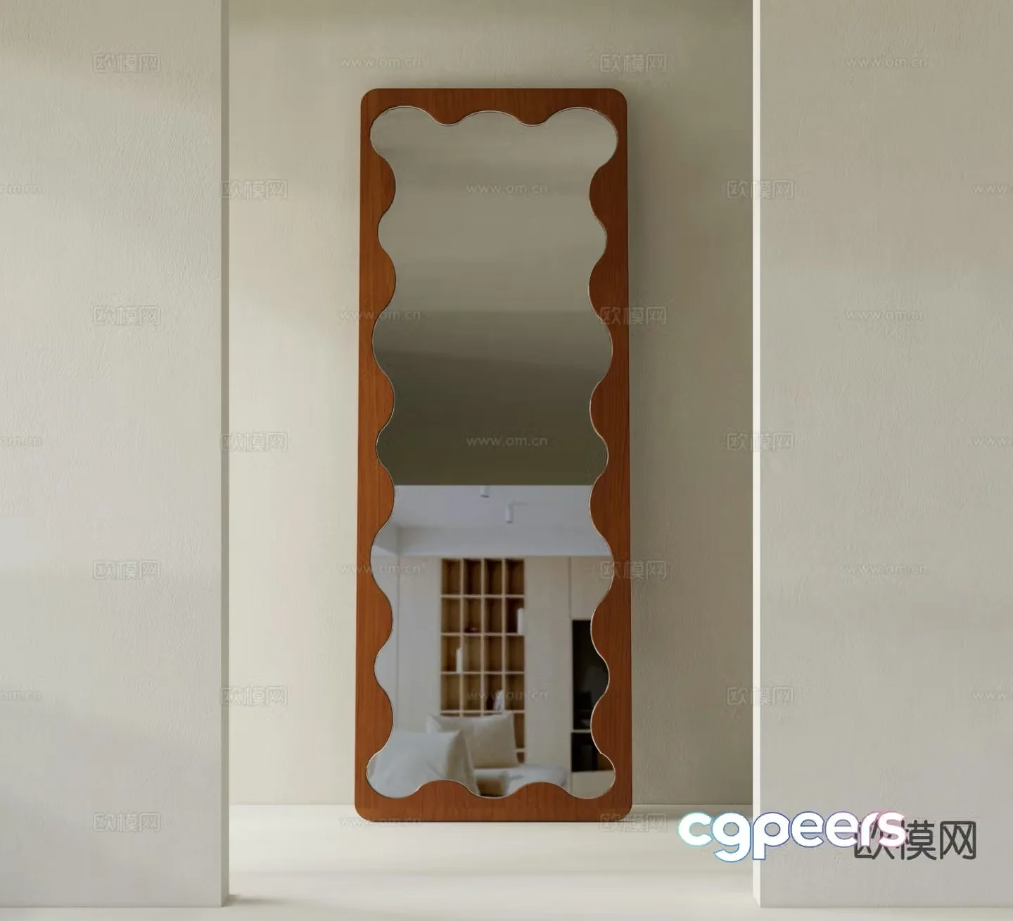 Medieval style mirror full body mirror 3d model