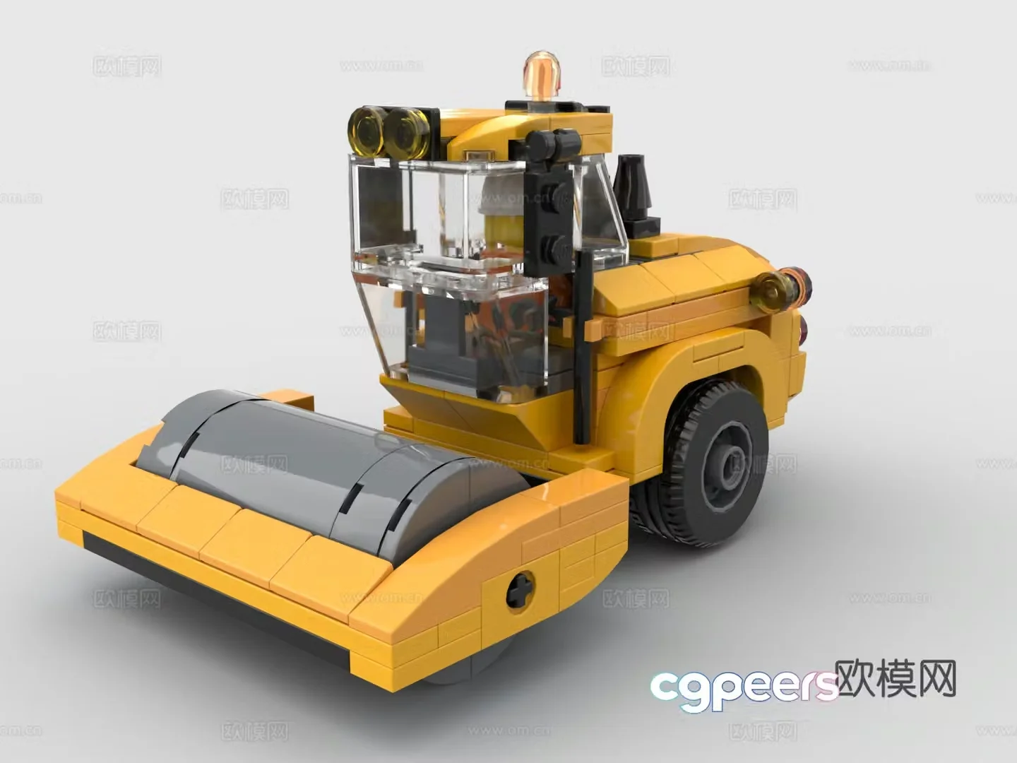 Lego LEGO toys building blocks road roller construction machinery bulldozer 3d model