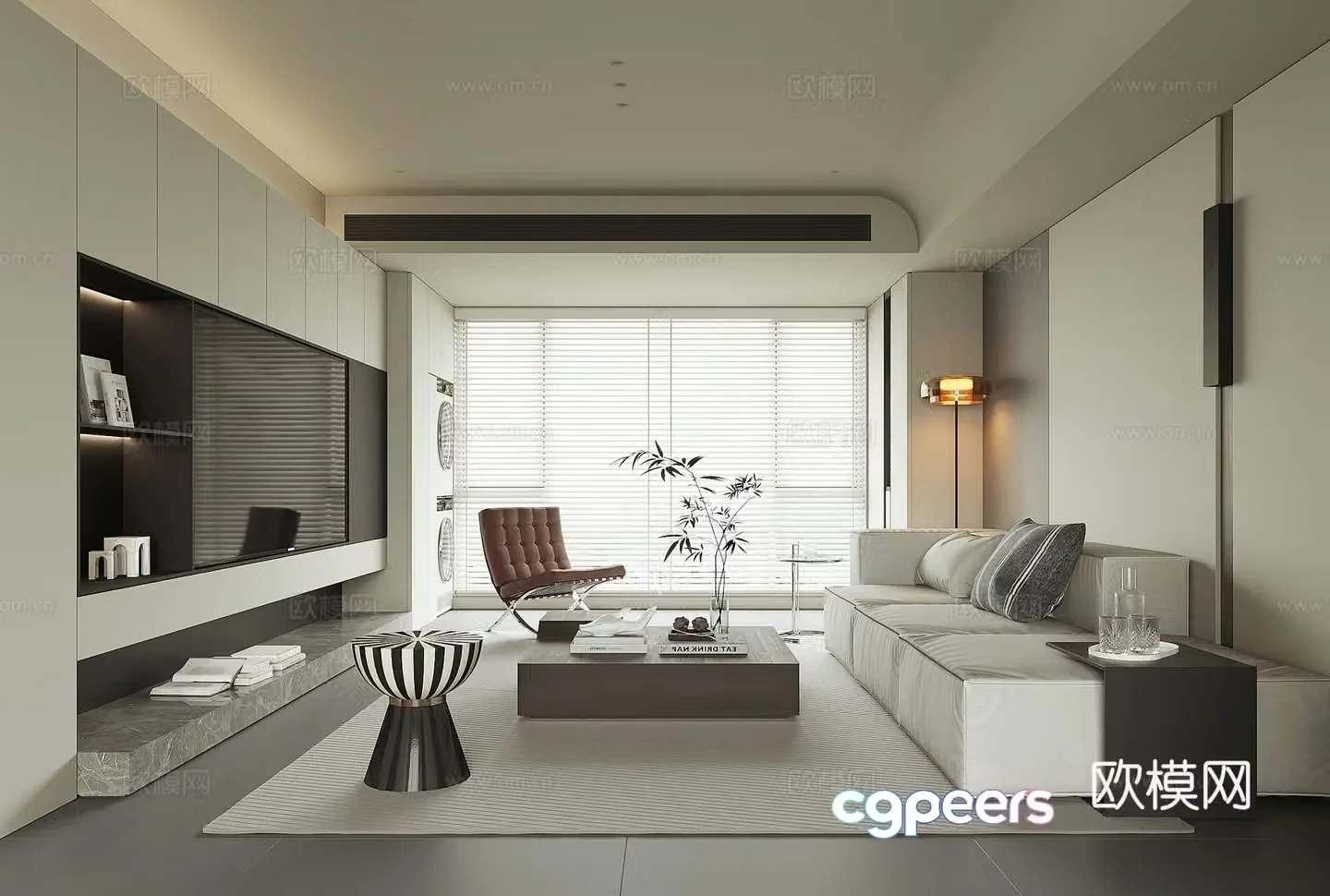 Modern home living room 3d model