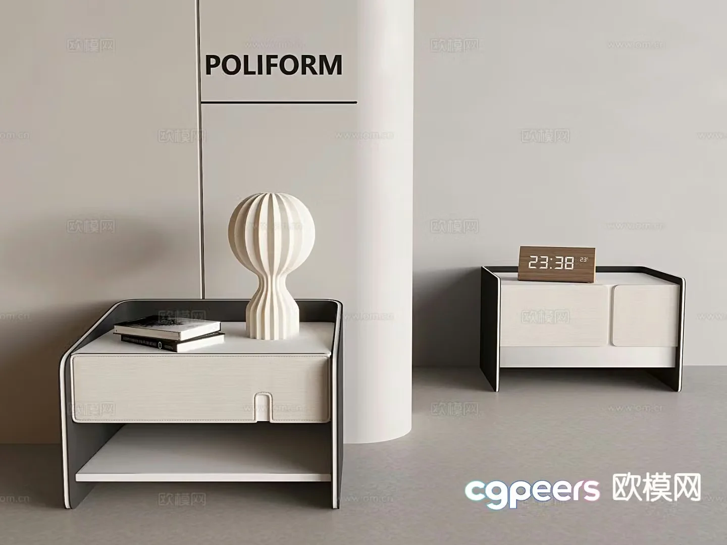 Nordic bedside table 3d model