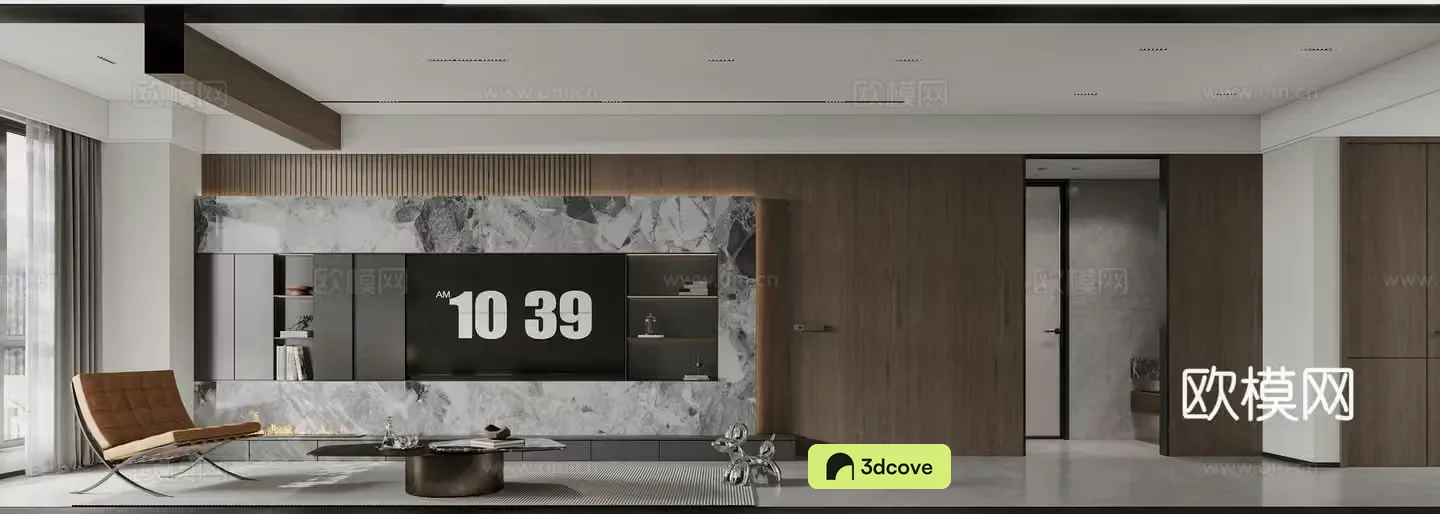 Italian modern living room TV background