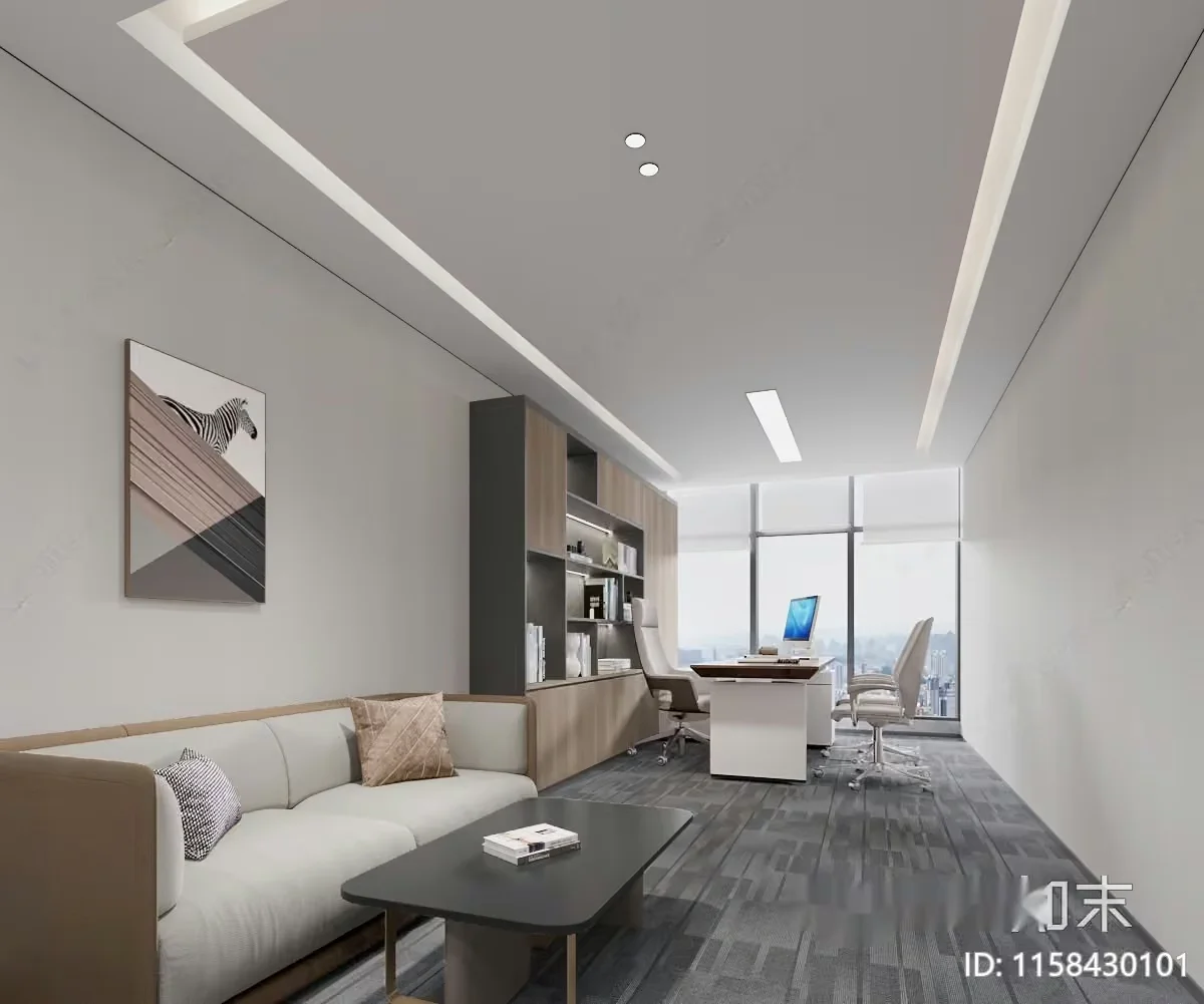 Modern Office Space 3D Model – 13063 – VRAY Render