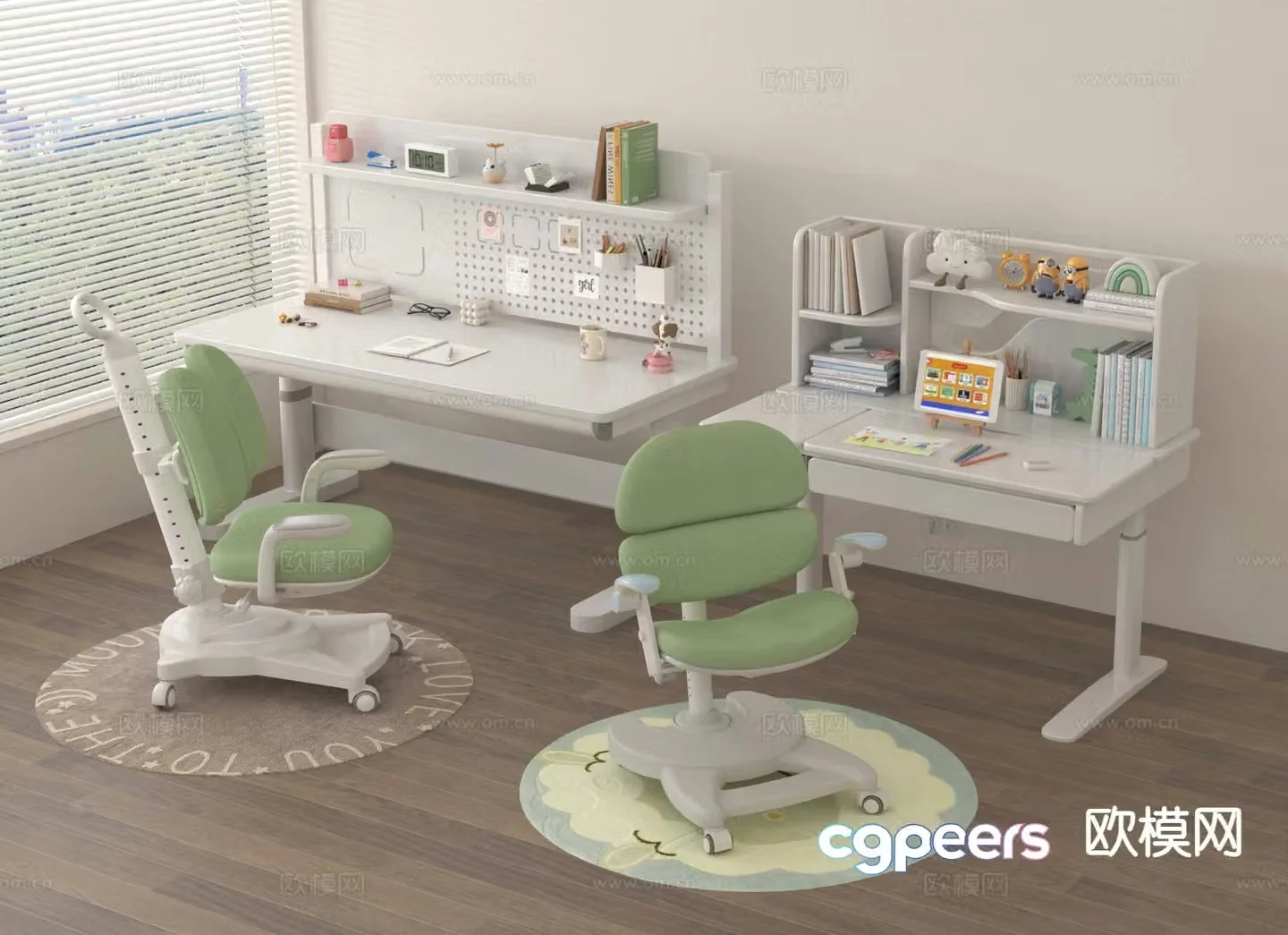 Study table and chair desk children’s table and chair 3d model