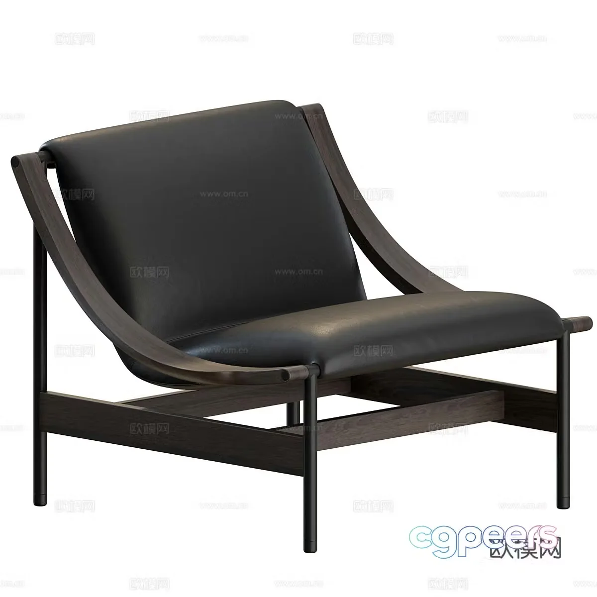 Modern art fabric leather armchair 3d model