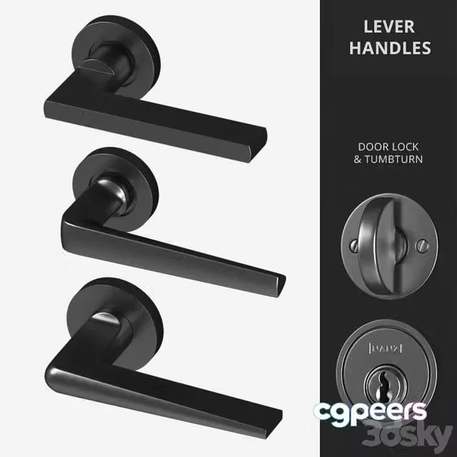 3ds Max Free – Door Lever Handles Nanz N 2065, 2085, 2079