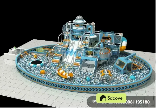A Large Blue And White Playground