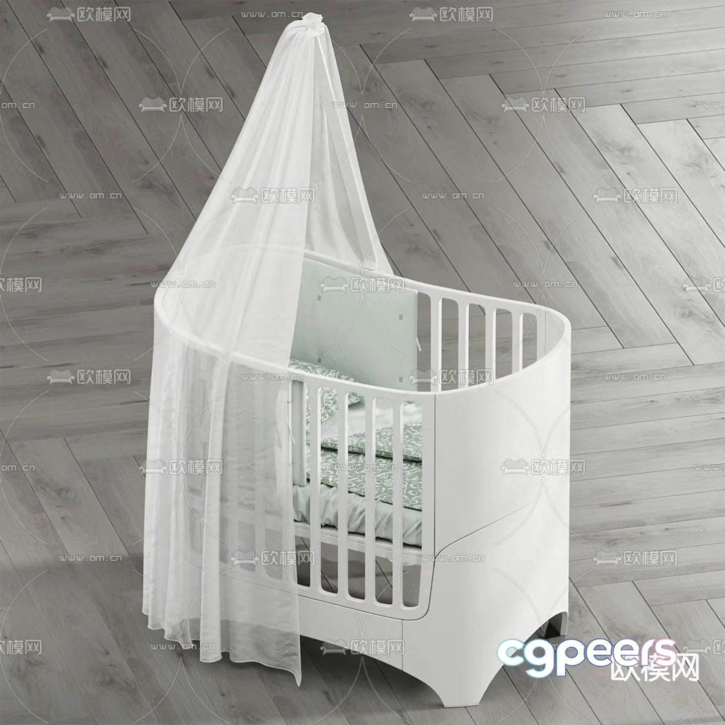 Leander classic crib 3d model
