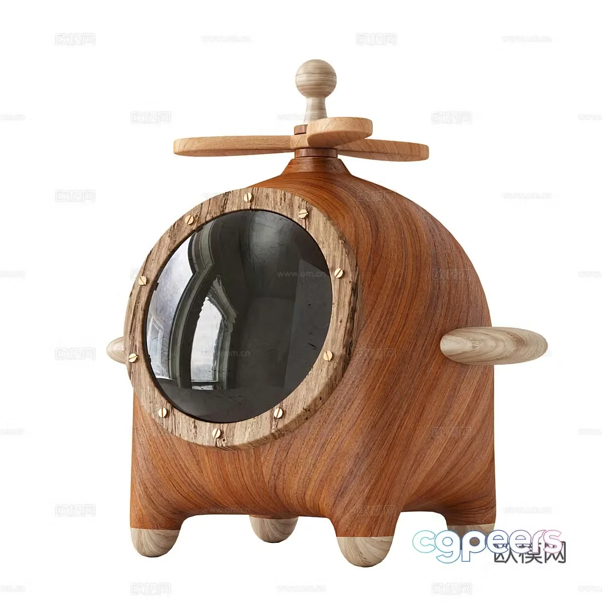 Modern wooden children’s toy airplane 3d model