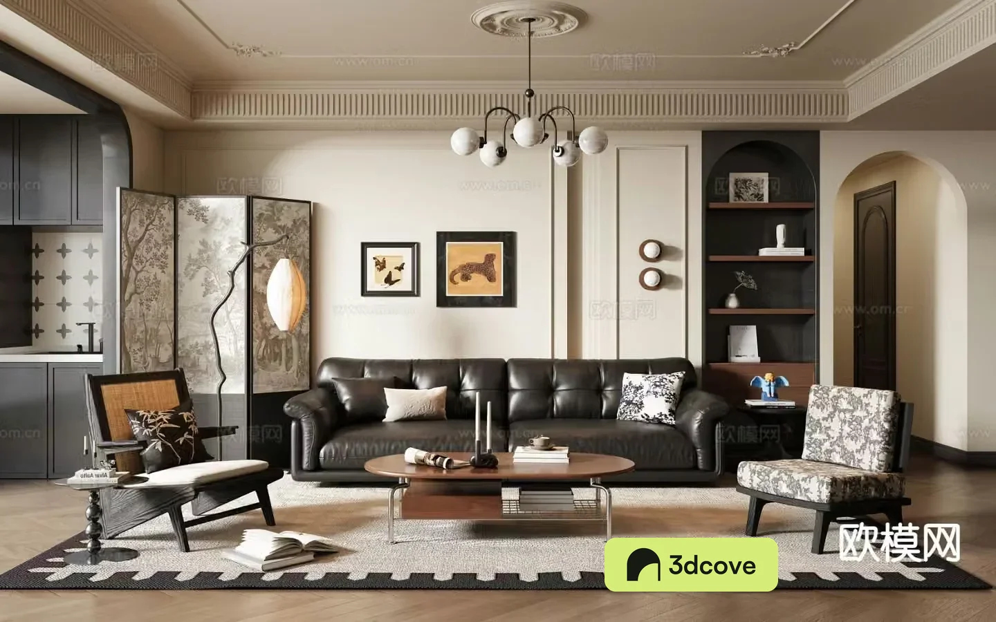 French medieval style living room