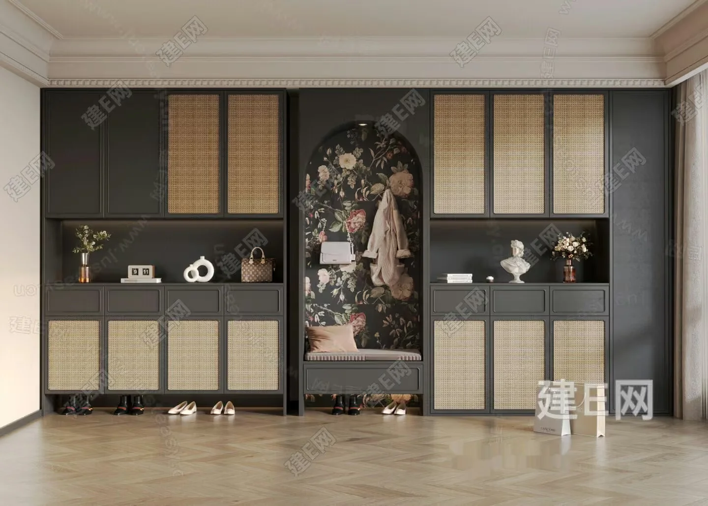 Modern Entryway Cabinet 3D Model – 2687 – VRAY Render