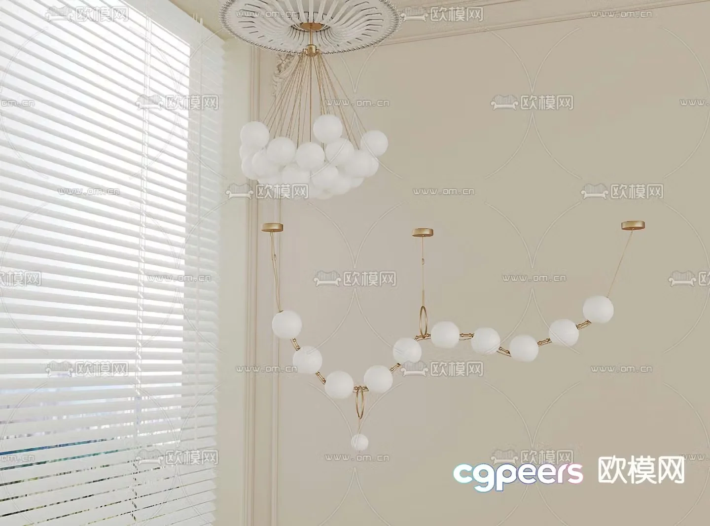 French chandelier beaded chandelier lobby chandelier 3D model