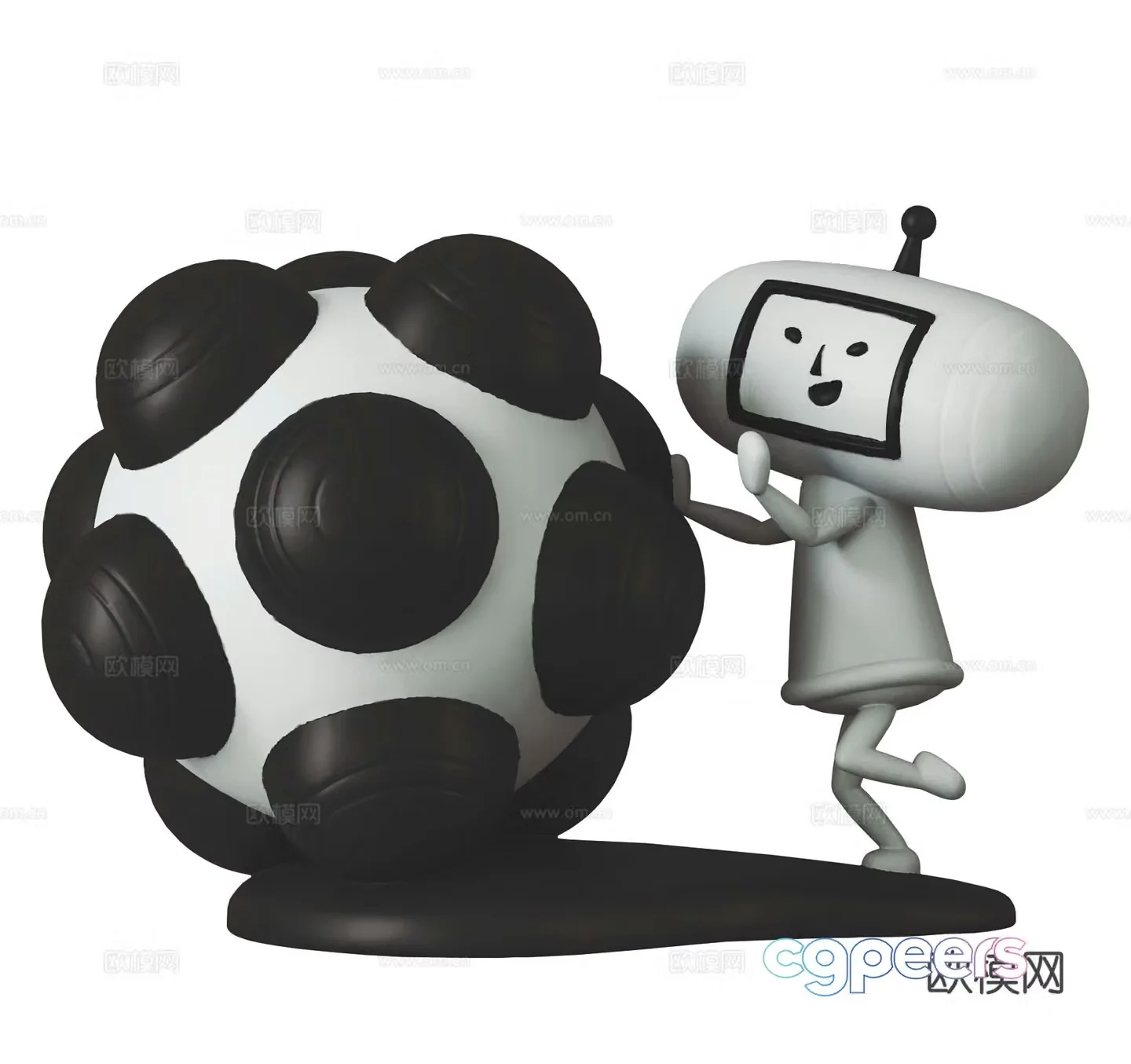 Cartoon trendy toys sculpture doll ornaments 3d model