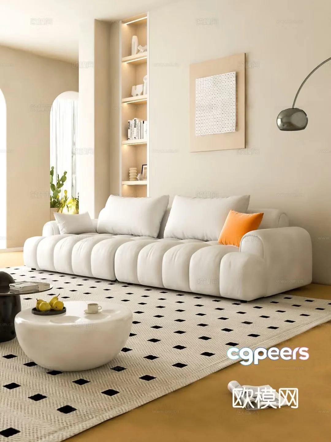 Double sofa cloud sofa 3d model
