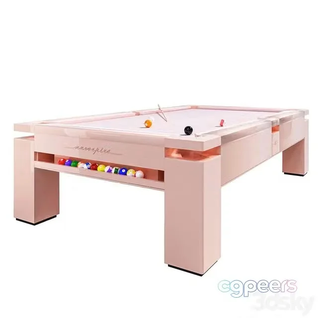 3ds Max Free – Pool table MONOCOLOR PINK PASTEL