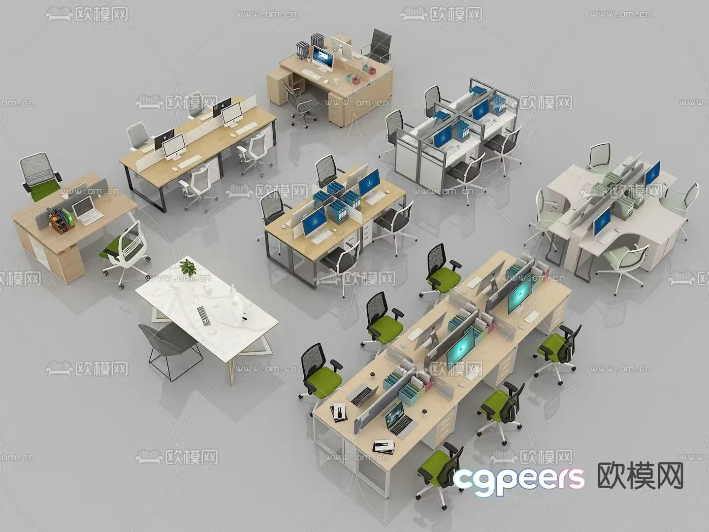 Office deck desk chair 3d model
