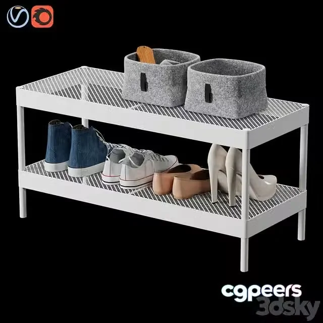 3ds Max Free – Ikea Makkaper Shoe Rack and Shoe Set