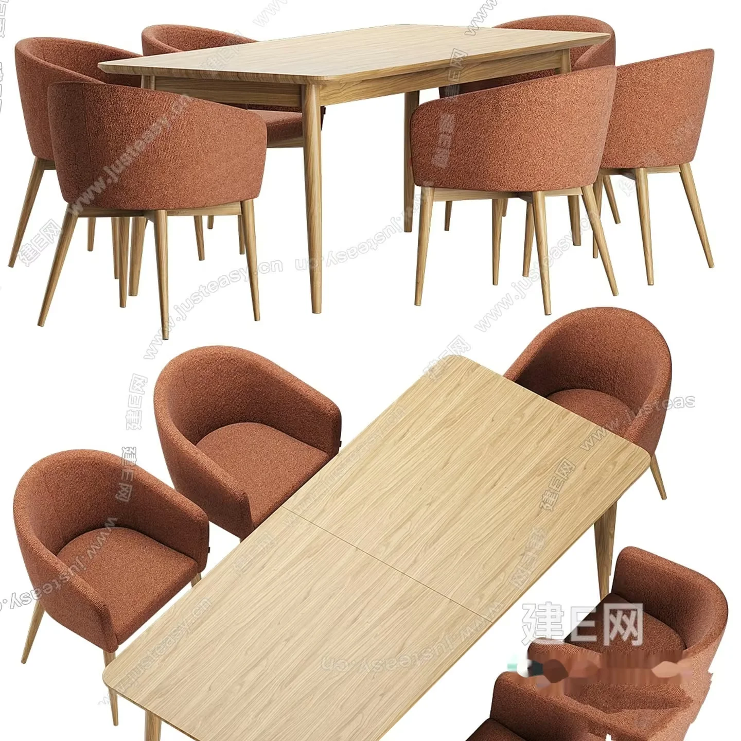 Brown Dining Room Chairs 3D Model – 11381 – VRAY Render