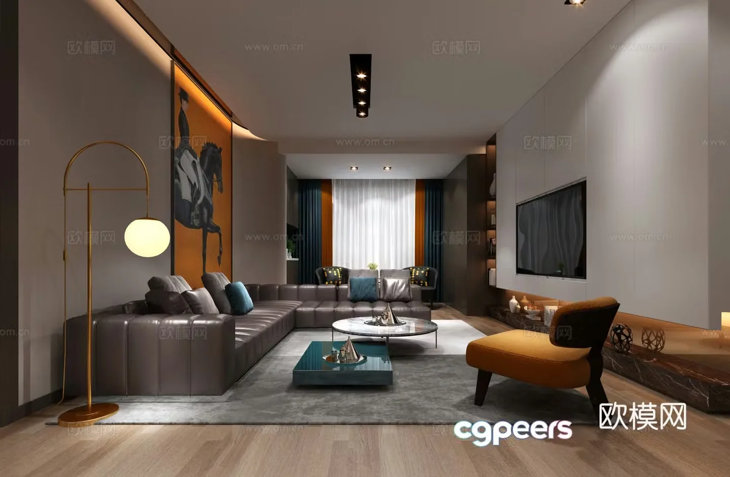 Modern living room 3d model