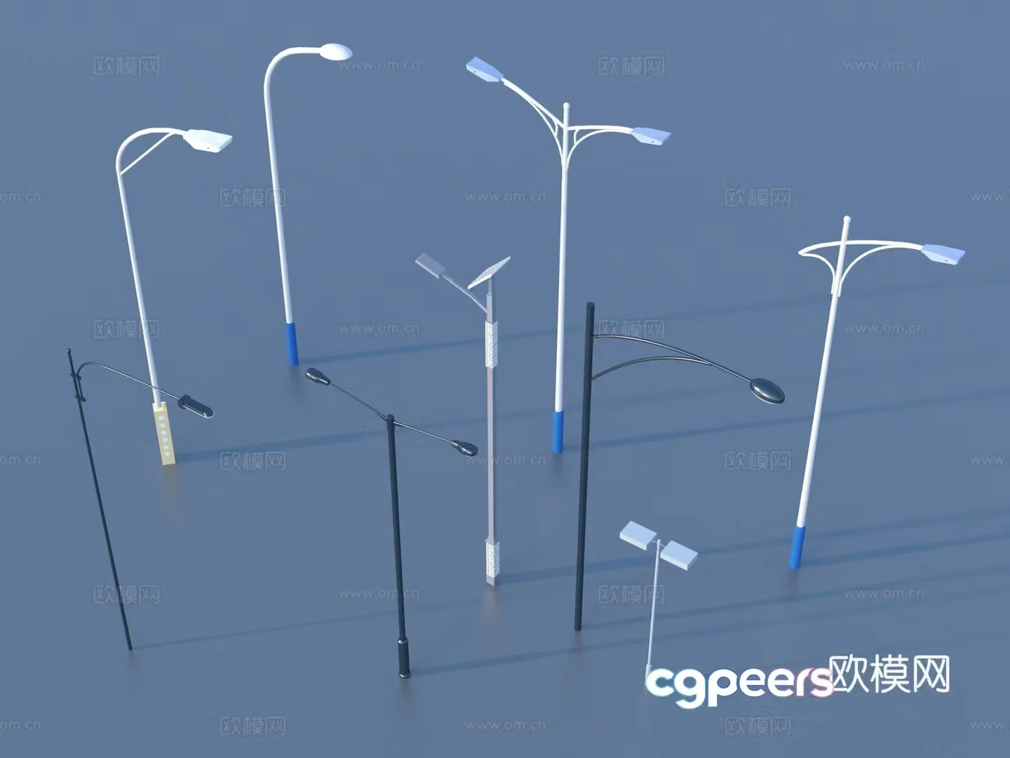 High -rod street light Outdoor lamp landscape street light 3D model