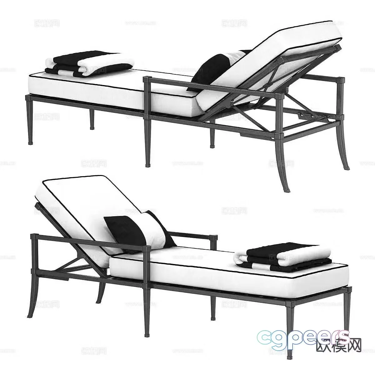Modern lounge chair chaise longue 3d model