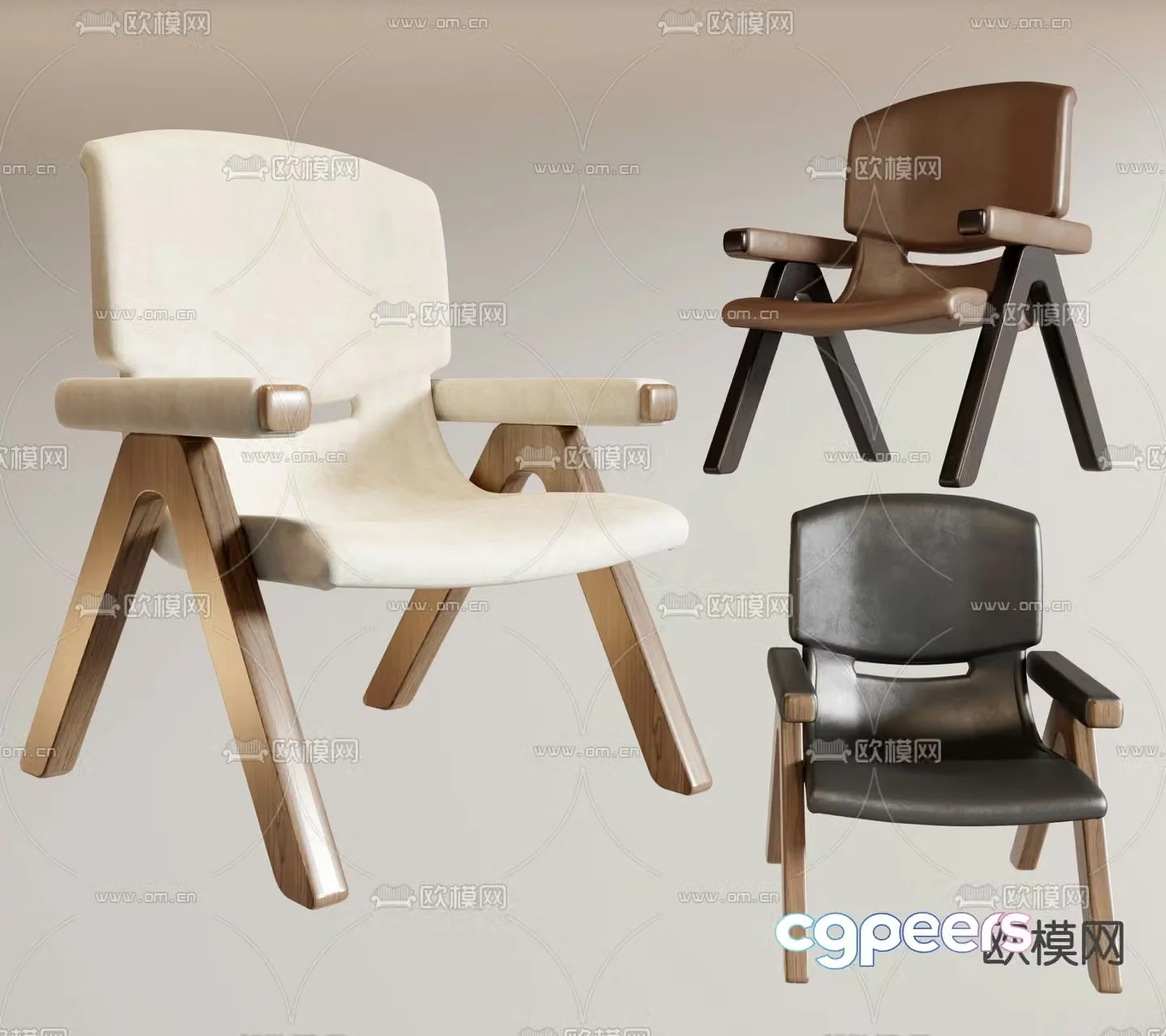 wabi-sabi chair leisure chair armchair 3d model