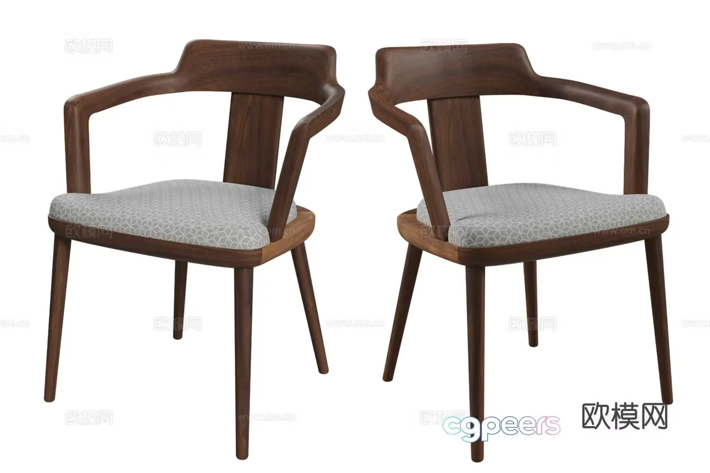 Nordic chair dining chair 3d model