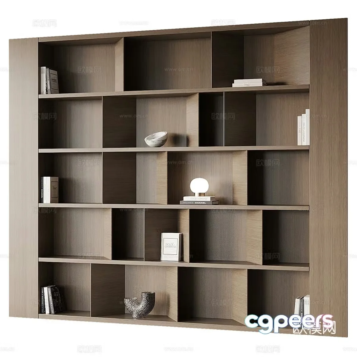 Modern Italian minimalist decorative bookcase 3D model