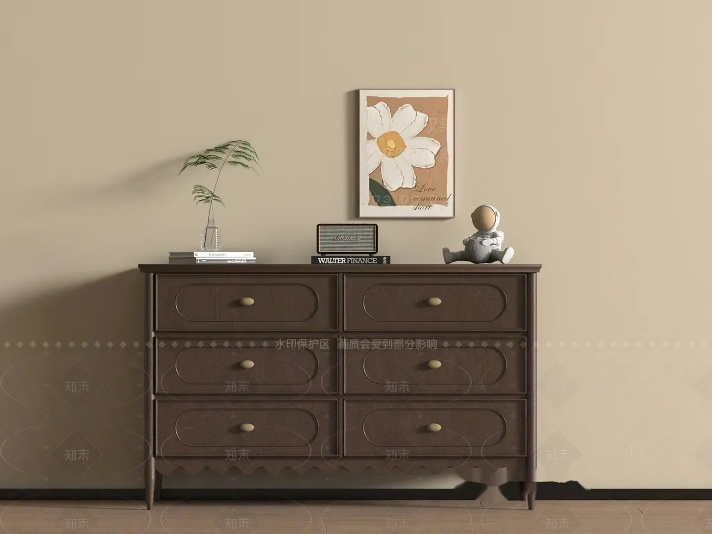 Mid-Century Modern Dresser 3D Model – 7345 – VRAY Render