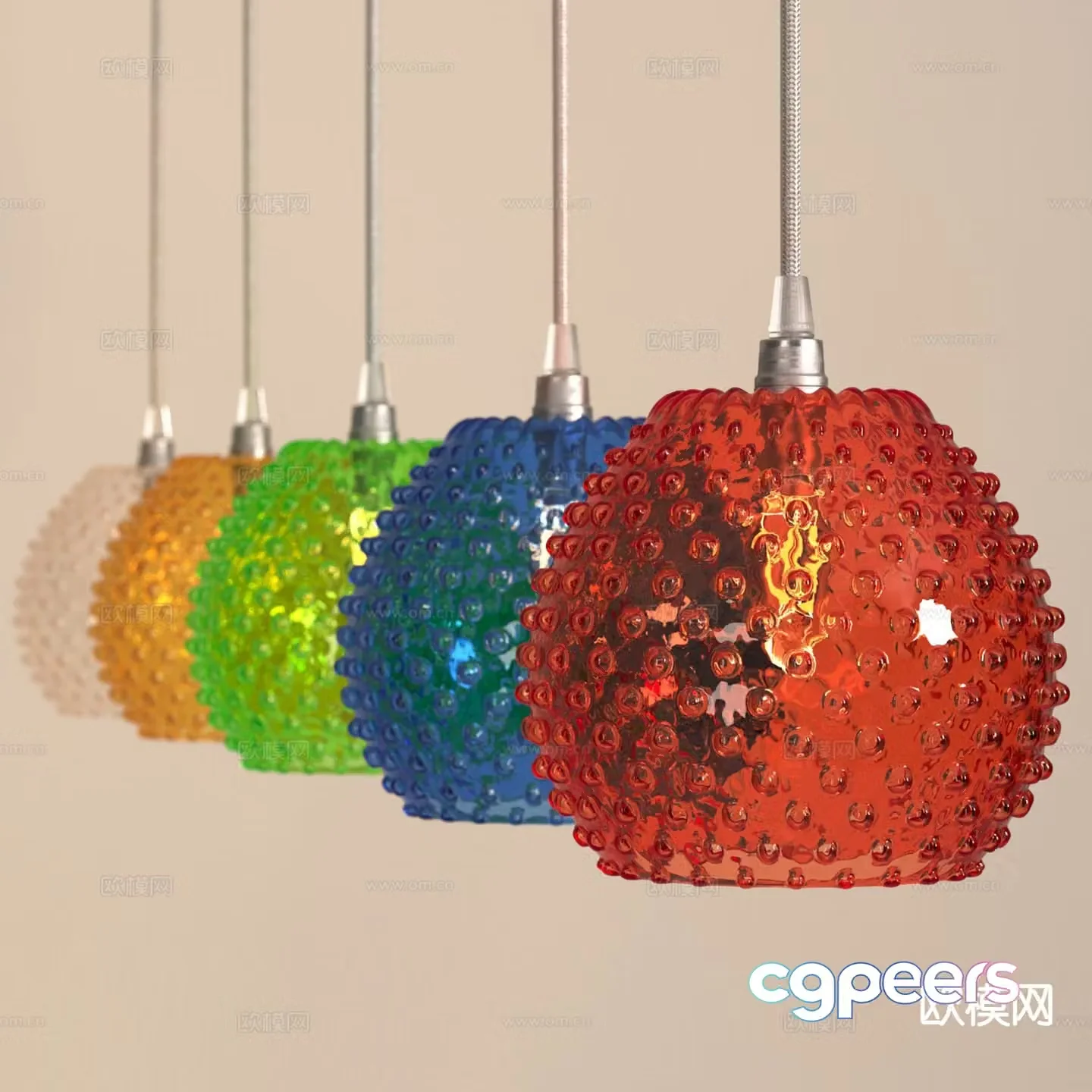 Modern stained glass chandelier indoor chandelier 3d model