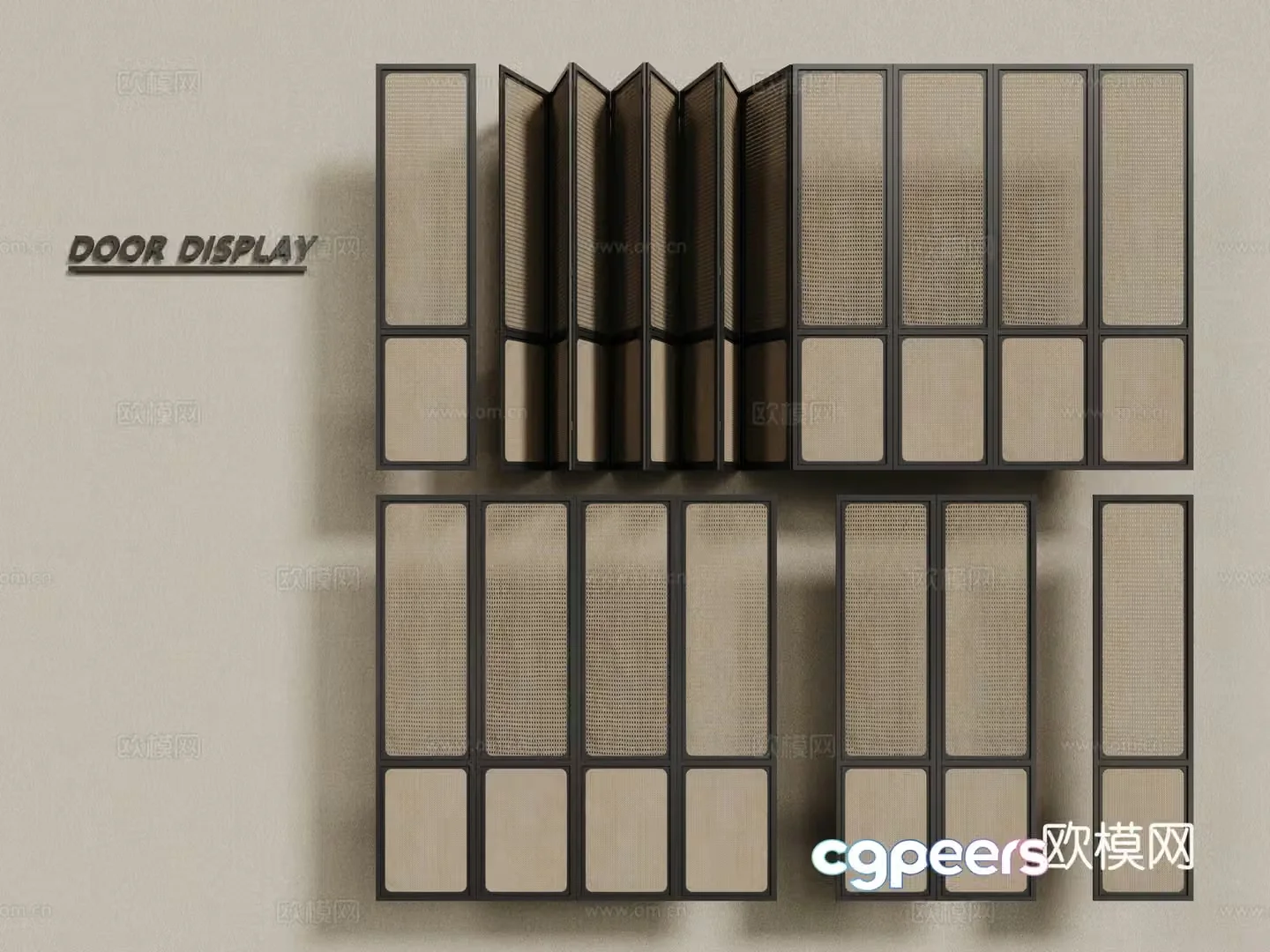 Wasabi Middle Ages Sliding Door Wooden Sliding Door 3D Model