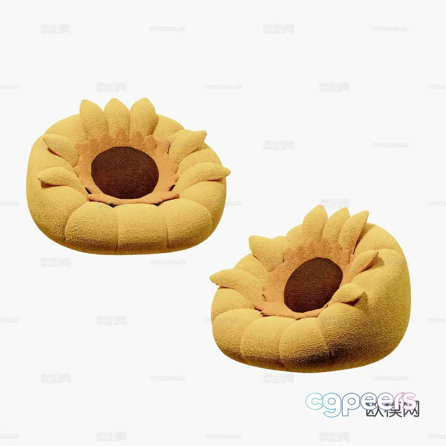 Modern children’s sunflower lazy sofa 3d model