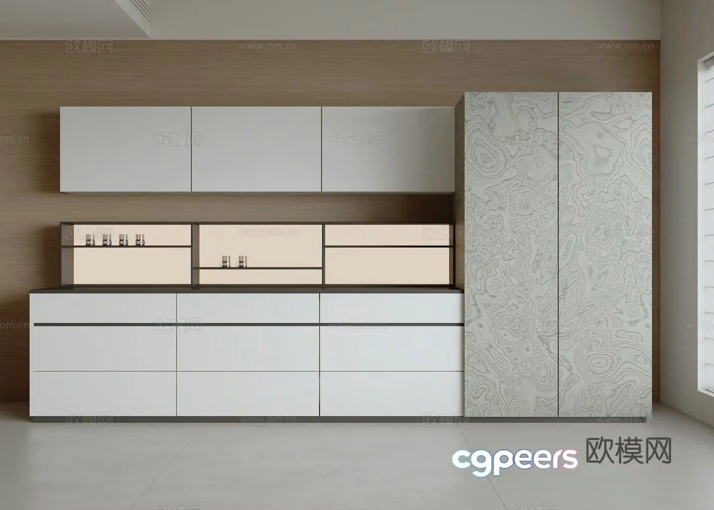 Modern minimalist sideboard 3D model