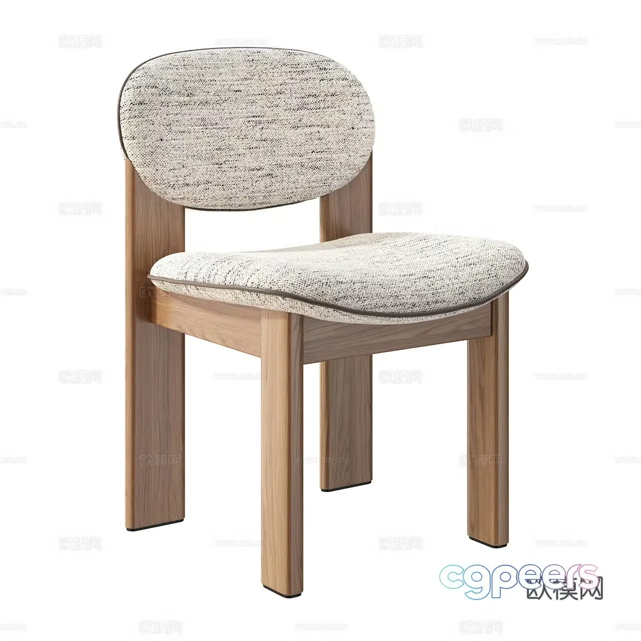 Noom Nordic single chair dining chair cloth chair tea chair extremely simple chair 3d model