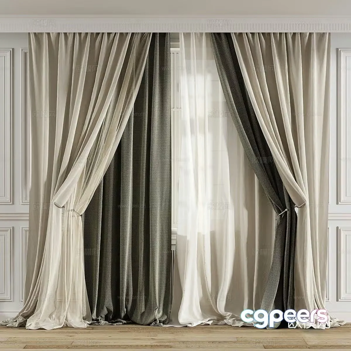 Plain curtains and screens 3d model