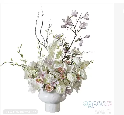 A White Flower Arrangement 3D Model – 7925 – VRAY Render