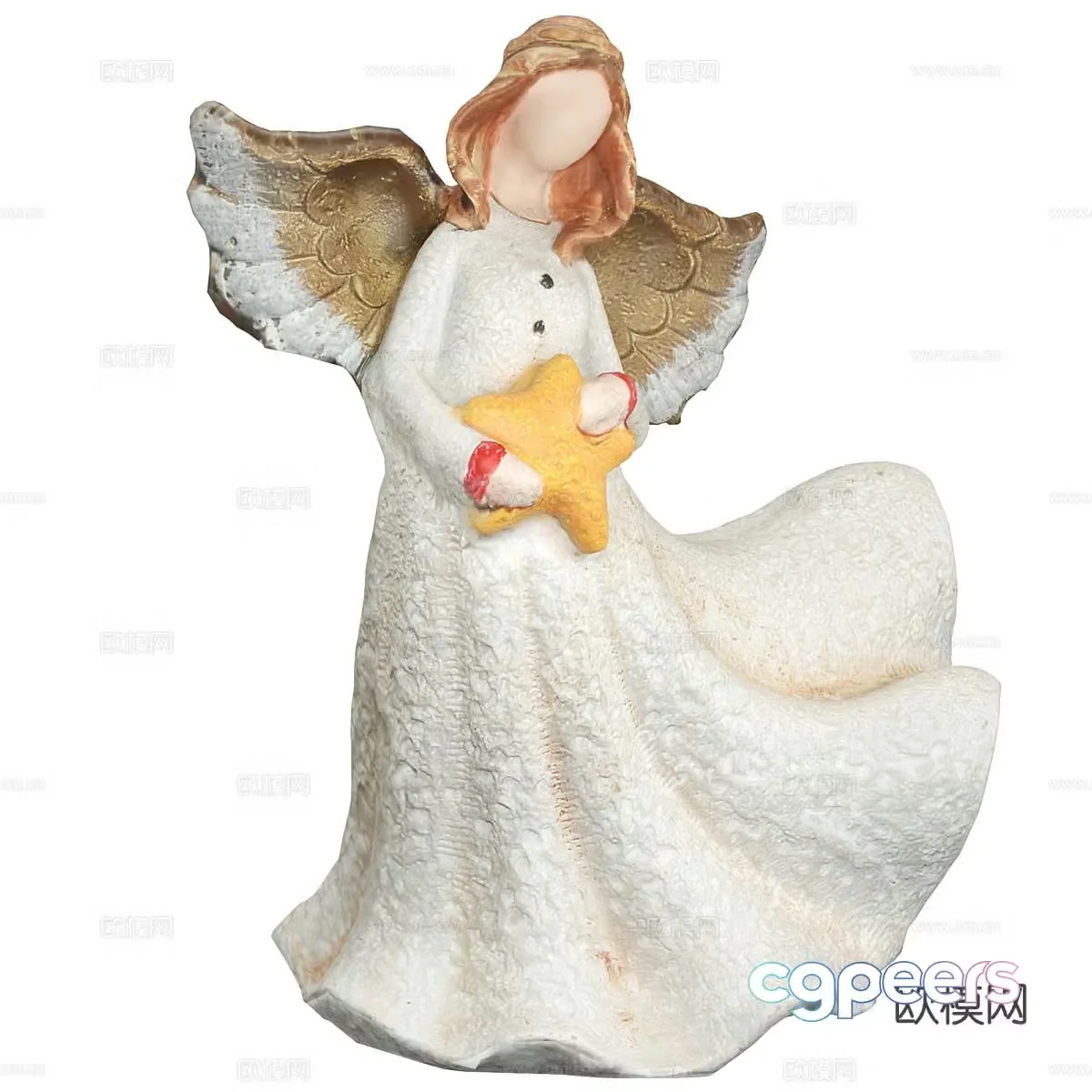 Modern angel sculpture figure sculpture 3d model
