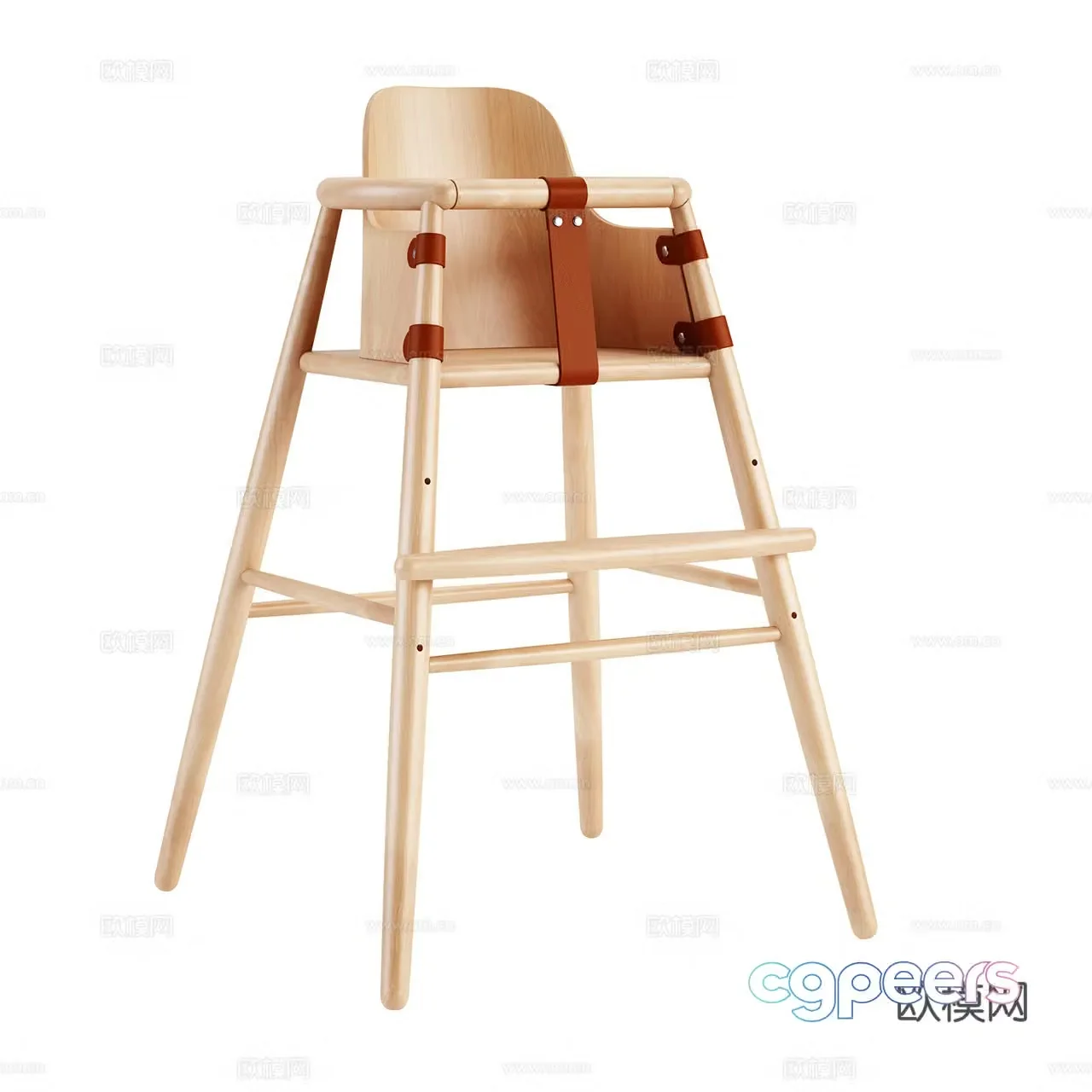 Carl Hansen Highchair Baby Seat Children’s Chair Baby Chair 3D Model