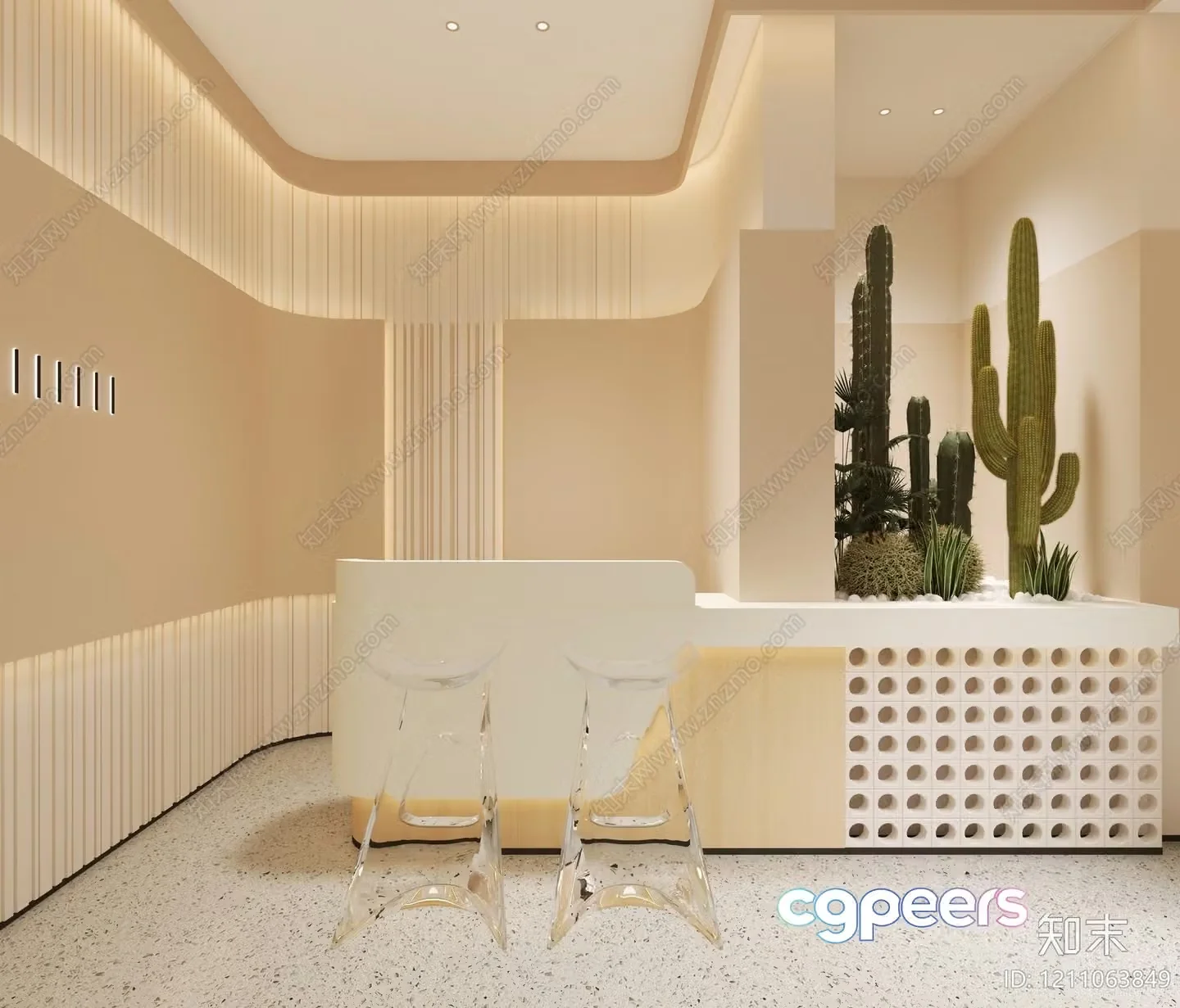 A Modern Office Space 3D Model – 4711 – VRAY Render