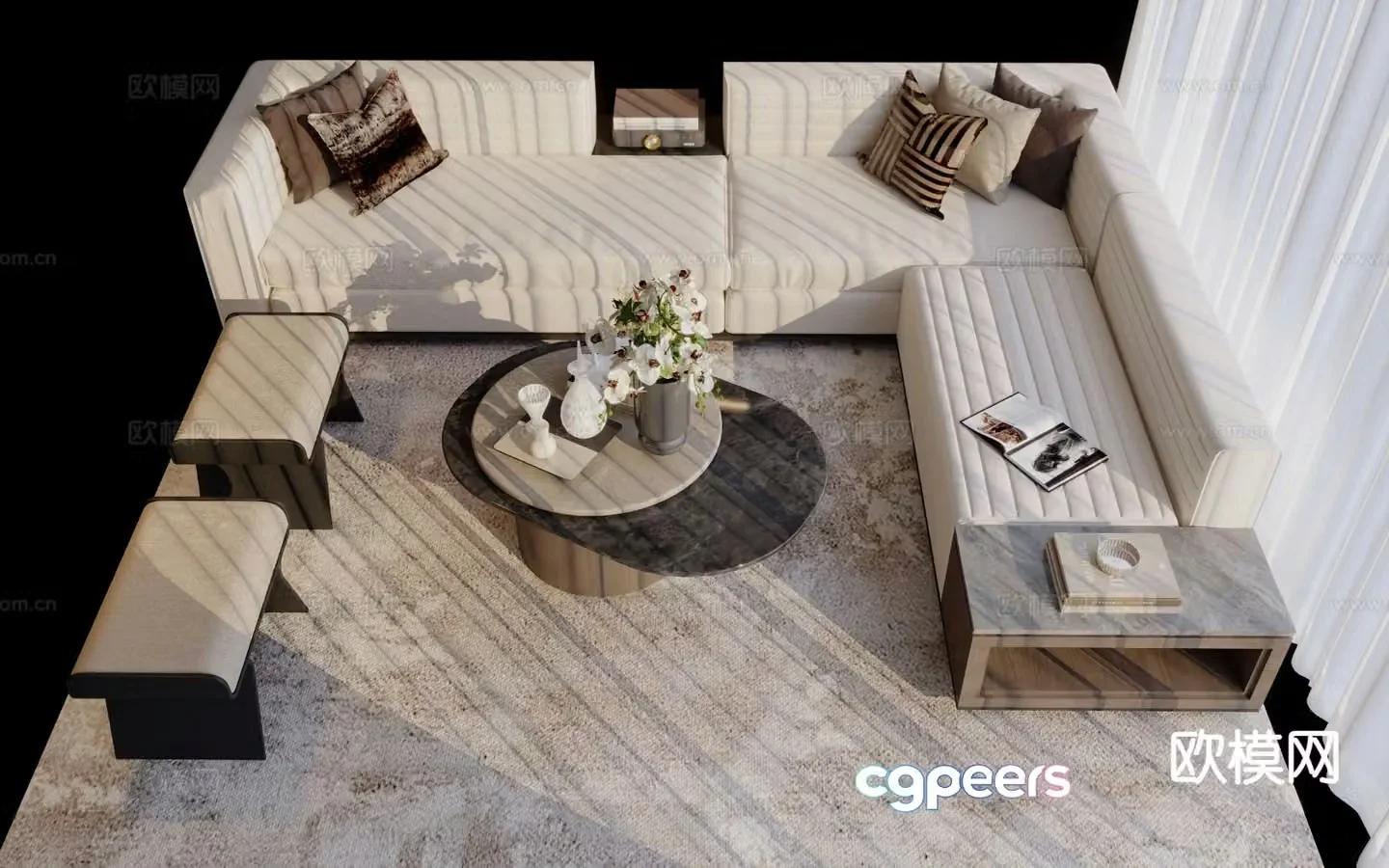 Modern modular sofa corner sofa 3d model