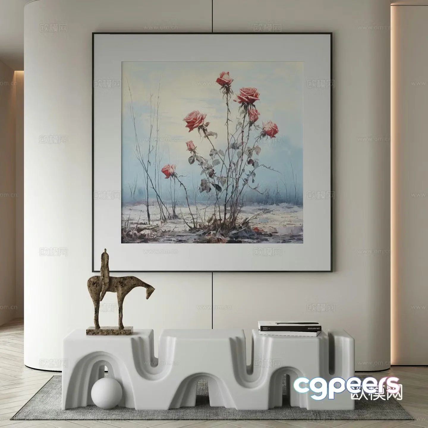 Modern Wasabi Hanging Painting Oil Painting 3D Model