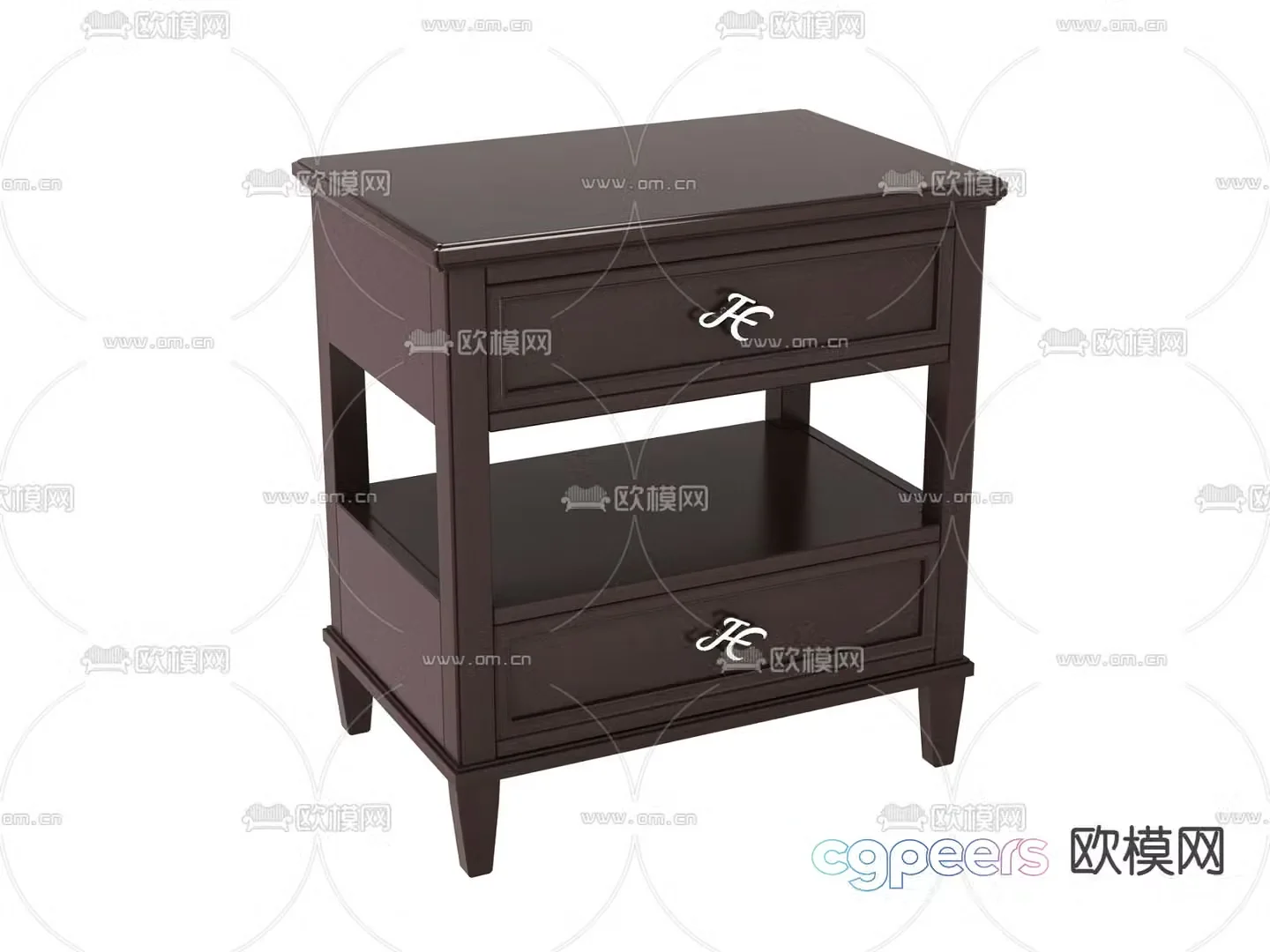 American bedside table 3d model