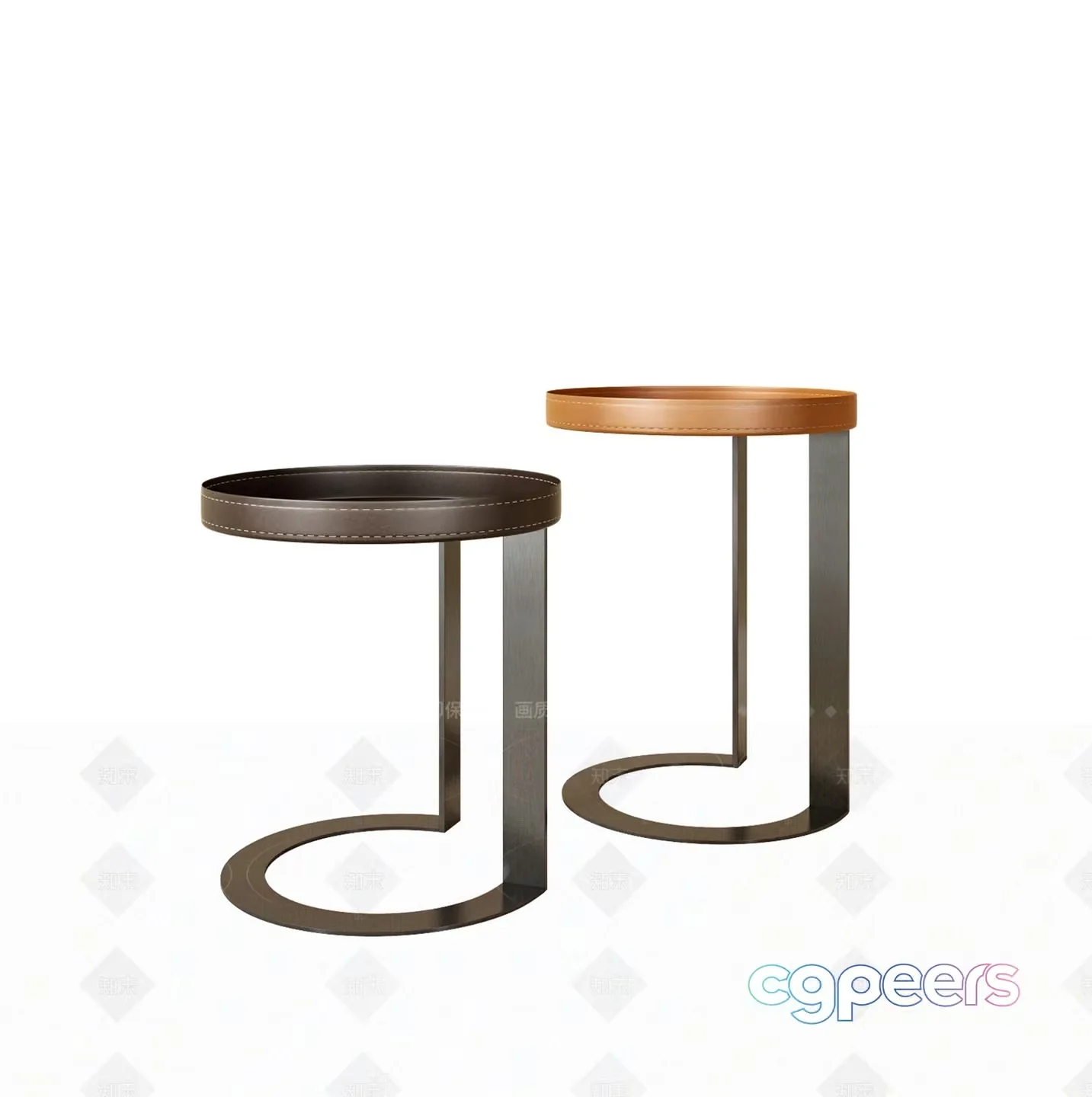 Two Small Round Stools 3D Model – 16413 – VRAY Render