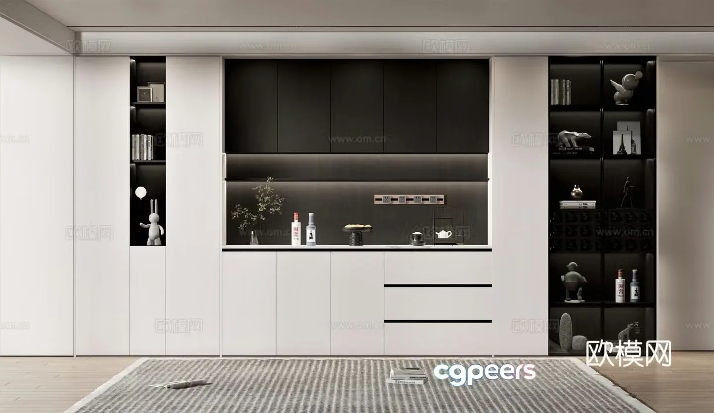 Modern wine cabinet sideboard 3d model