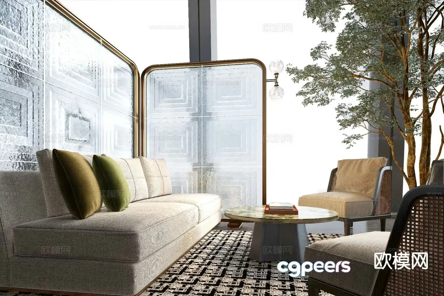 Modern sectional sofa 3d model