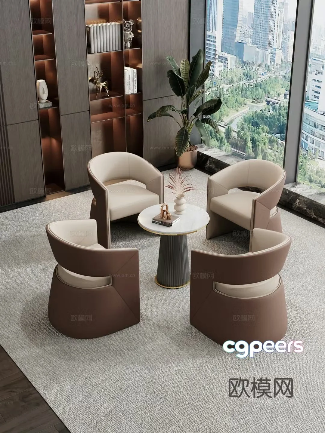 Sofa combination Sofa coffee table Casual sofa 3D model