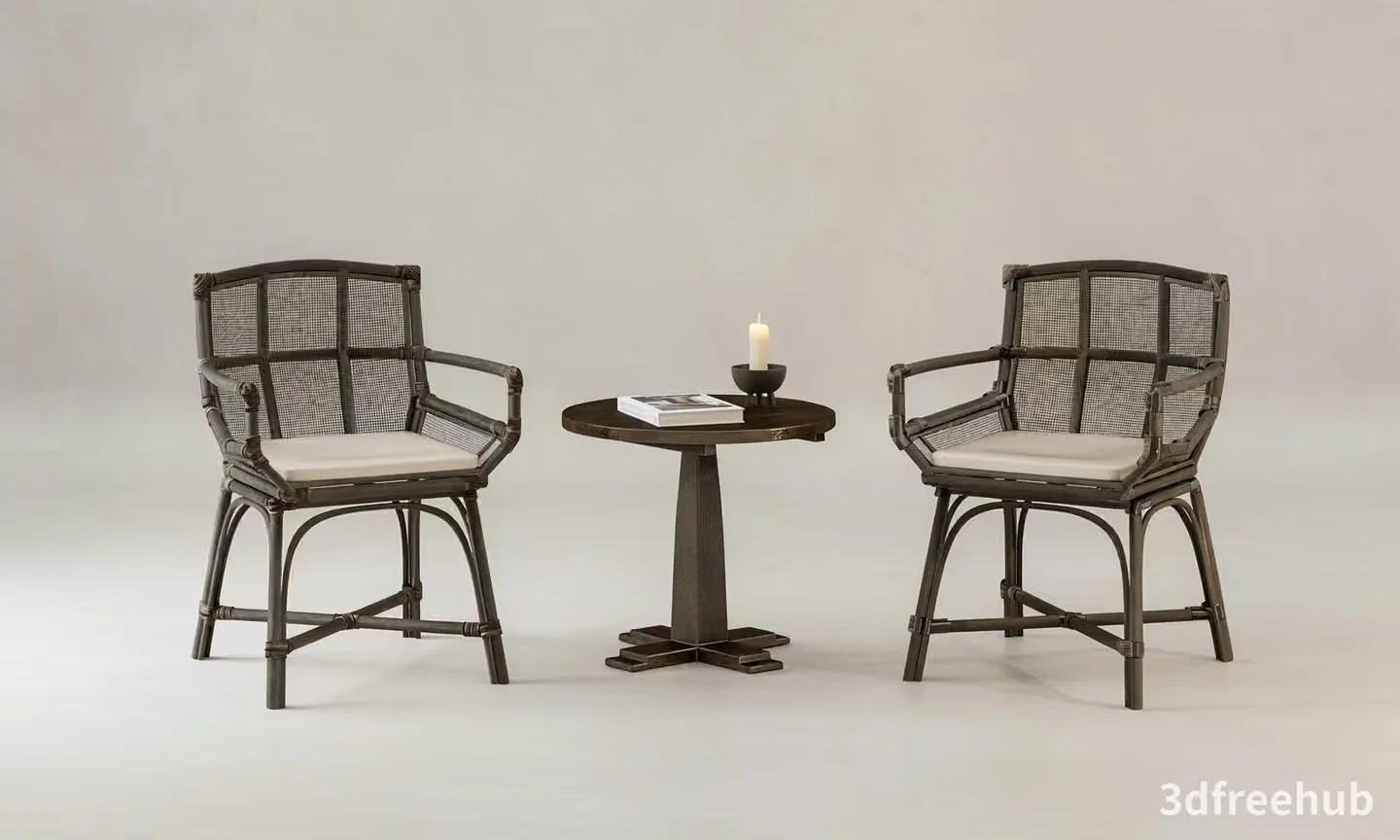 Two Chairs And A Table 3D Model – 19400 – VRAY Render