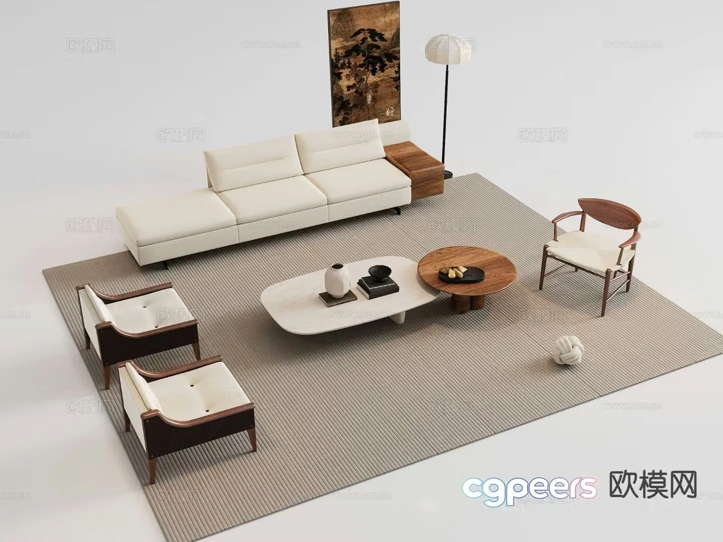 Wabi Sabi modular sofa 3d model